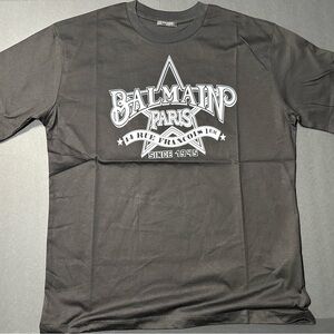 Balmain Paris Black Graphic Logo T-Shirt Size L Like New